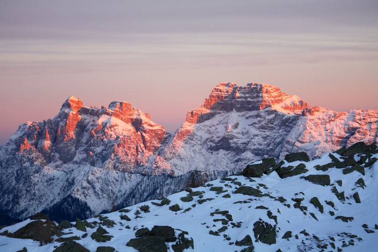 Dolomiti innevate Pale San Martino Alba